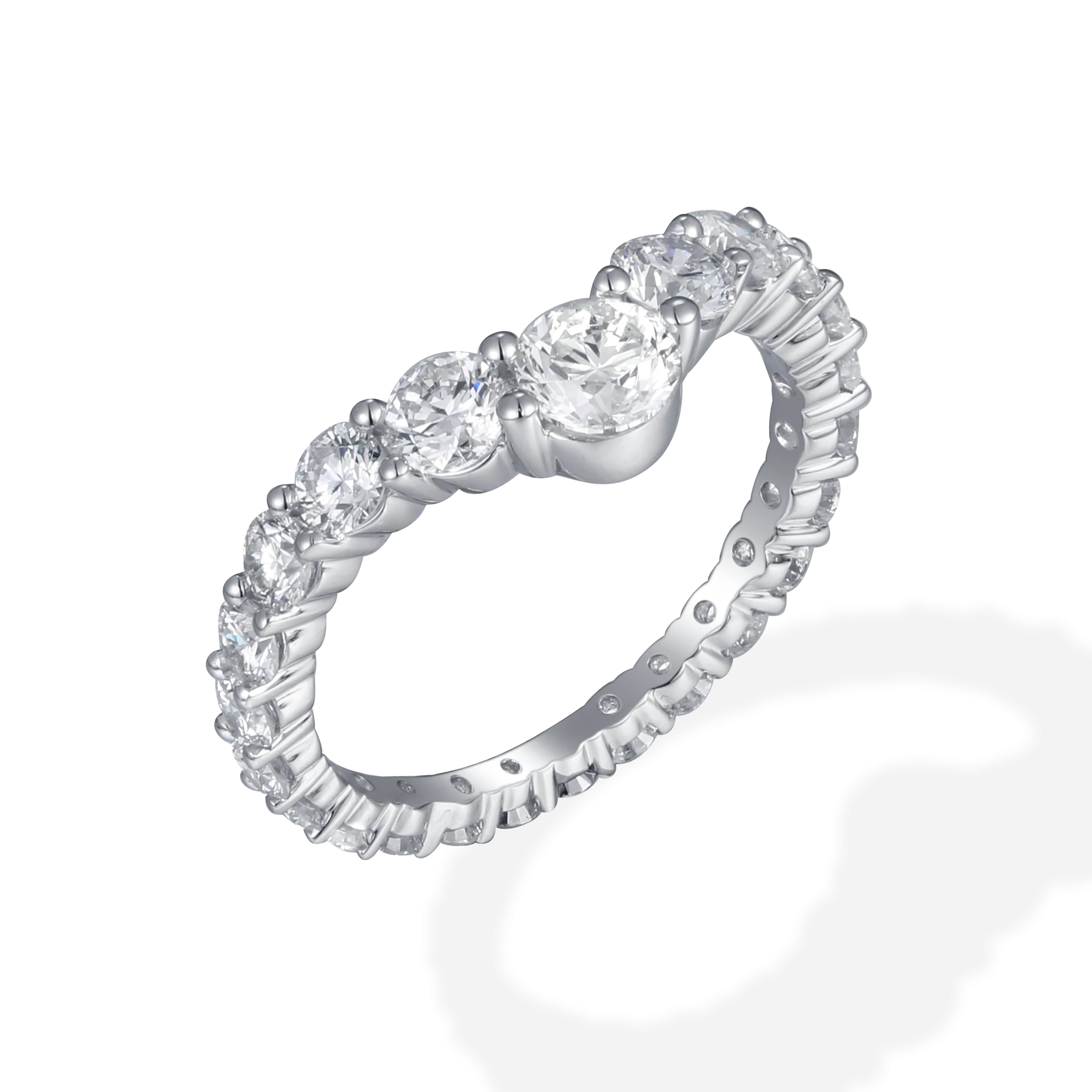 Pointy eternity diamond ring